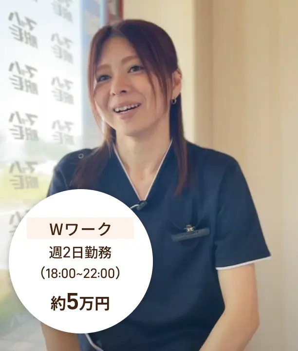 Wワーク週2日勤務 （18:00~22:00）約5万円